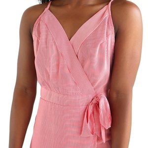 Red and white striped wrap romper **sale need gone